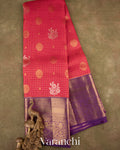 Reddish Pink Korvai Pure Kanchipuram Silk Saree 