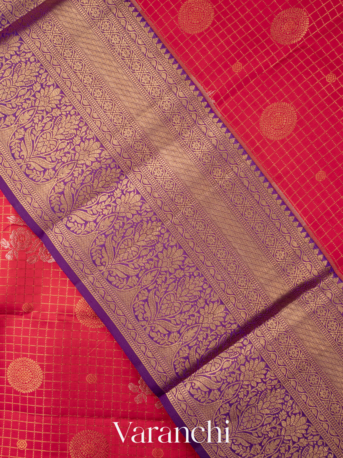 Reddish Pink Korvai Pure Kanchipuram Silk Saree 
