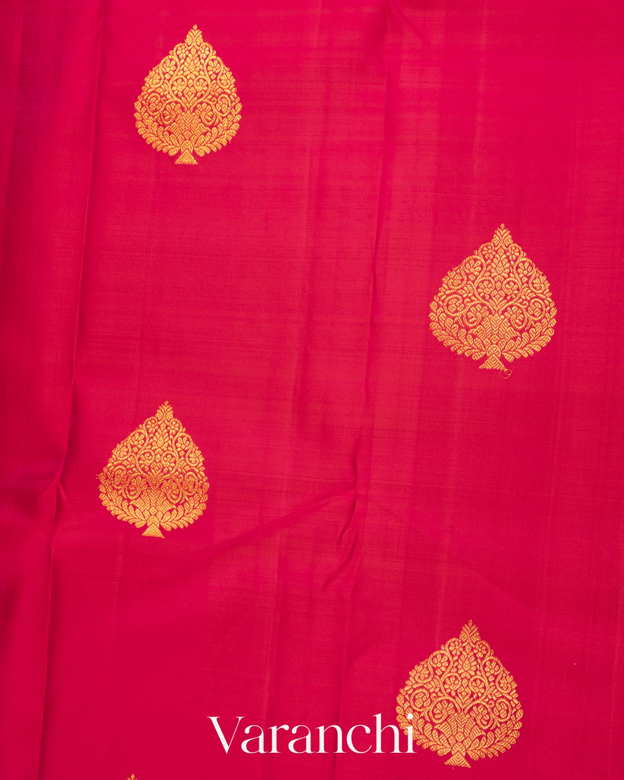Redish Pink With Golden Zari Pure Kanchipuram Silk Saree