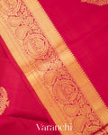 Redish Pink With Golden Zari Pure Kanchipuram Silk Saree
