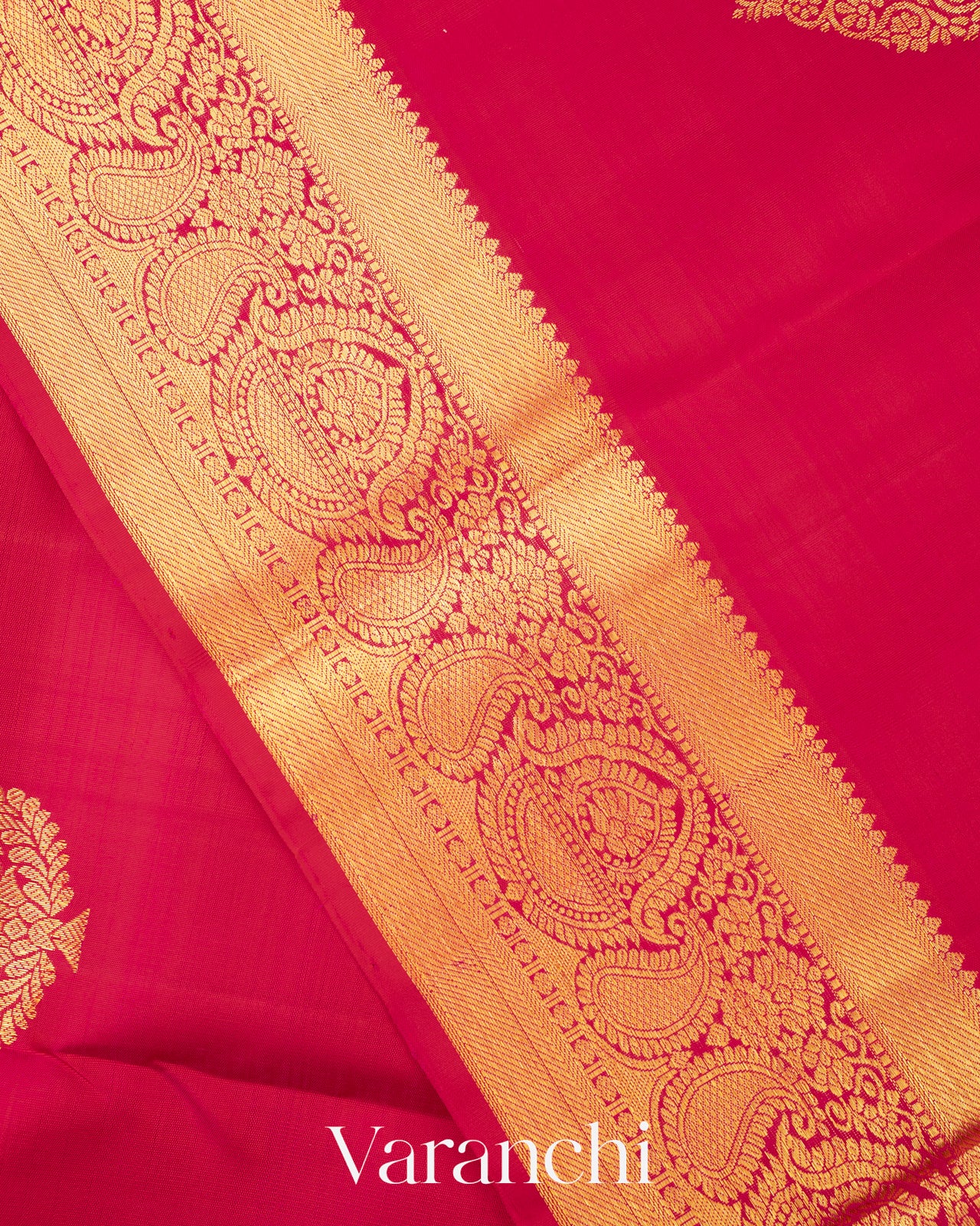 Redish Pink With Golden Zari Pure Kanchipuram Silk Saree