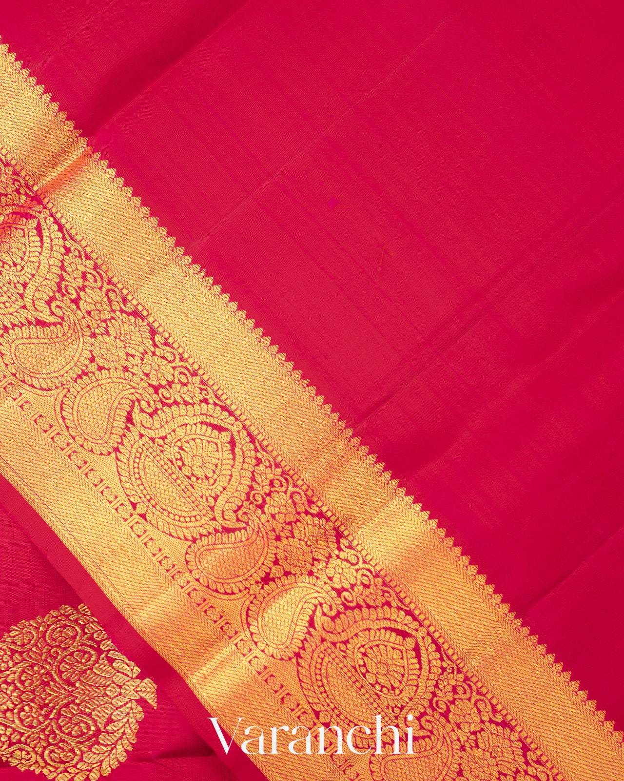 Redish Pink With Golden Zari Pure Kanchipuram Silk Saree