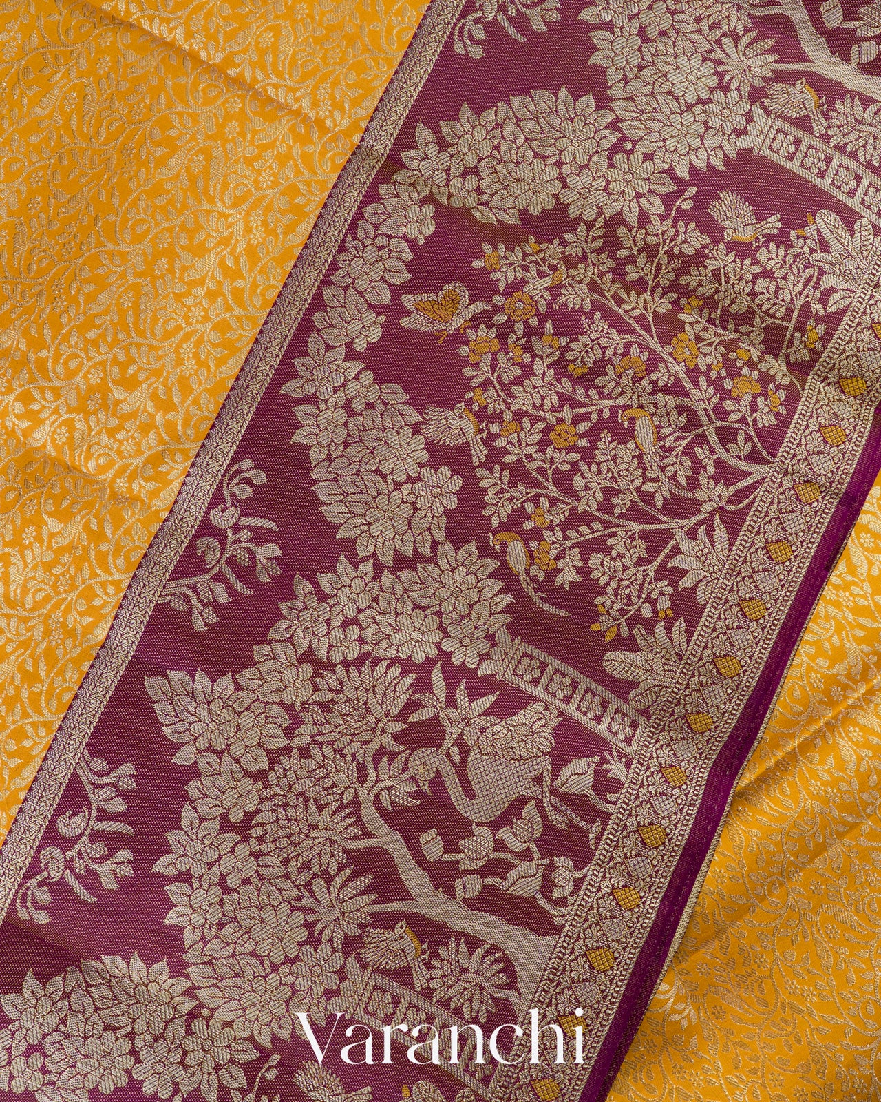 Marigold Yellow Pure Kanchipuram Silk Handloom Saree