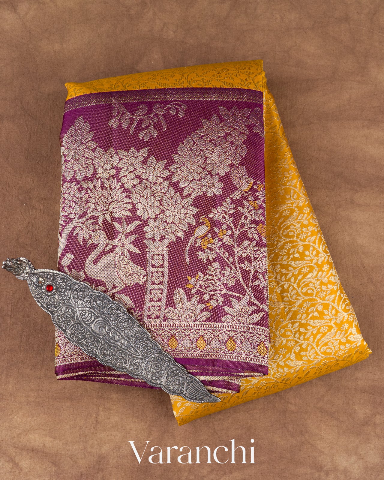 Marigold Yellow Pure Kanchipuram Silk Handloom Saree