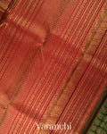 Forest Green  Heavy Broacde Pure Kanchipuram Silk Saree 