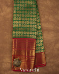 Forest Green  Heavy Broacde Pure Kanchipuram Silk Saree 