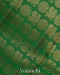 Forest Green  Heavy Broacde Pure Kanchipuram Silk Saree 