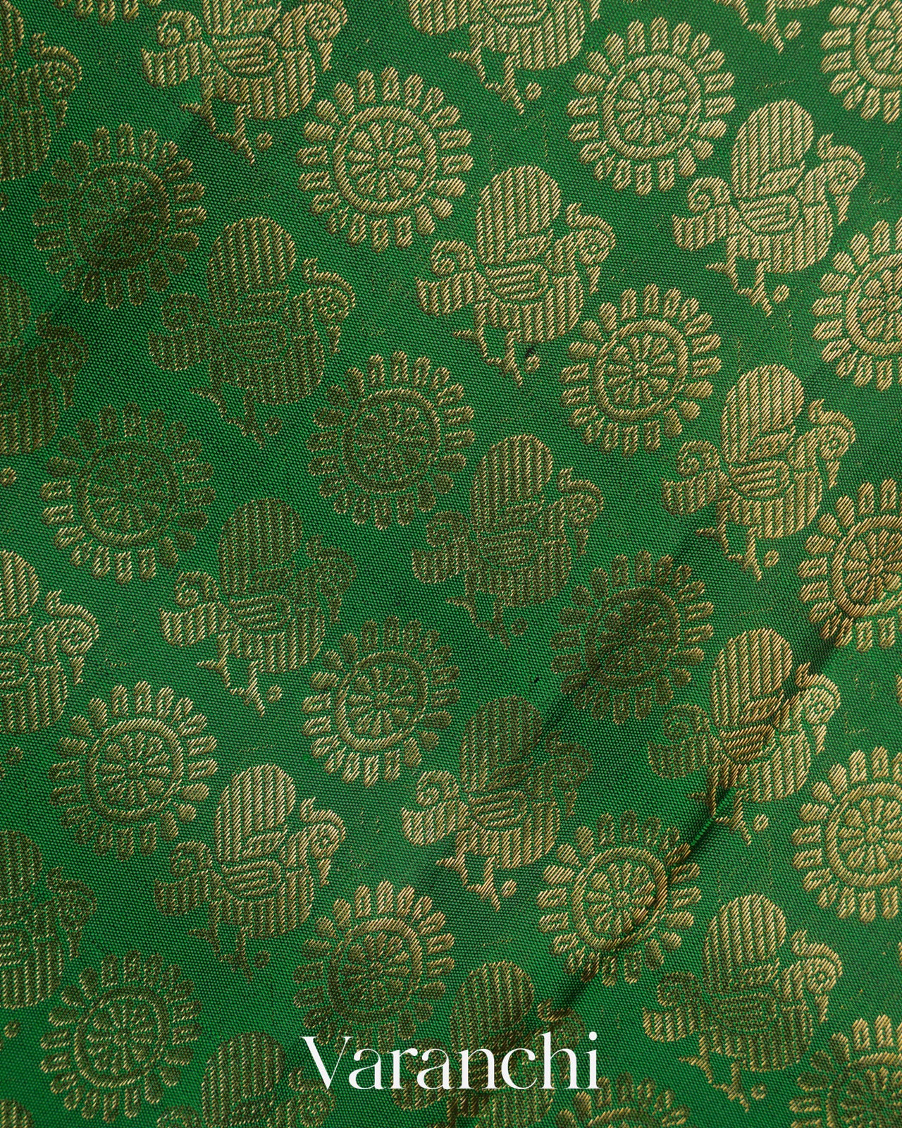 Forest Green  Heavy Broacde Pure Kanchipuram Silk Saree 