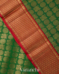 Forest Green  Heavy Broacde Pure Kanchipuram Silk Saree 