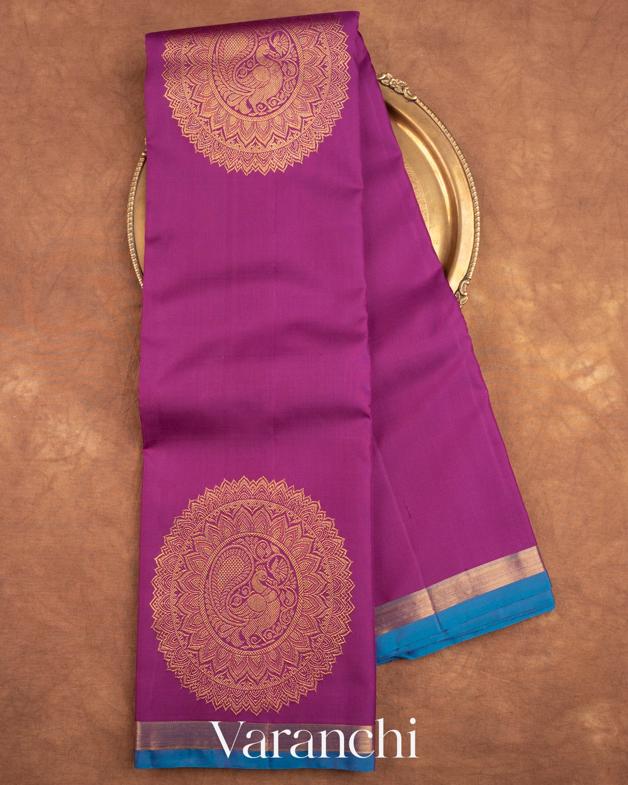 Purple Pure Kanchipuram Silk Handloom Saree