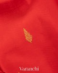 Vermilion Red Pure Kanchipuram Silk Handloom Saree