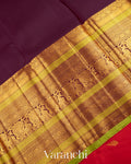 Vermilion Red Pure Kanchipuram Silk Handloom Saree