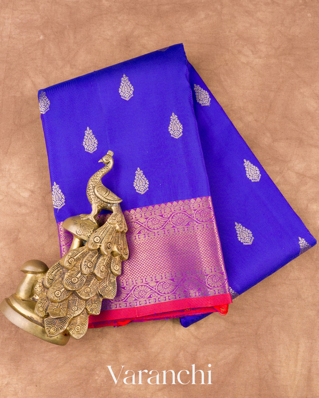 Royal Blue Pure Kanchipuram Silk Handloom Saree