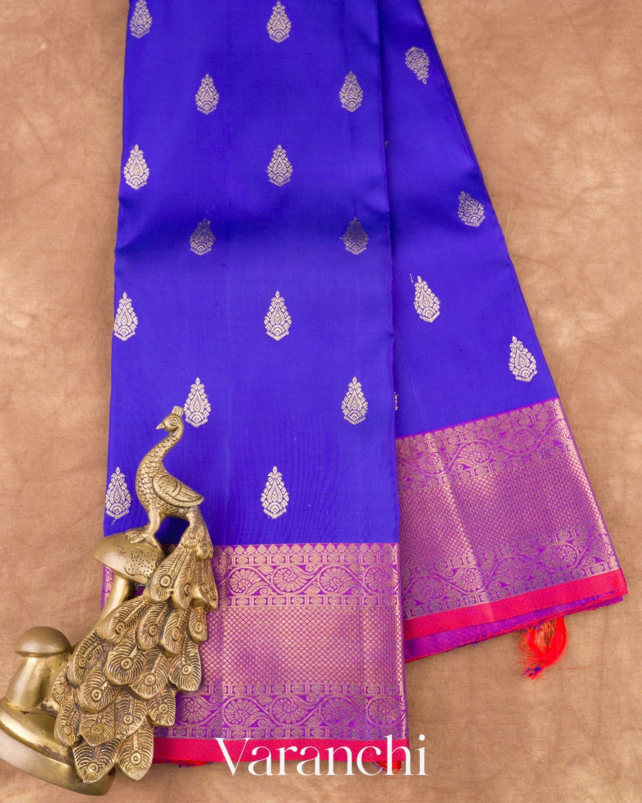 Royal Blue Pure Kanchipuram Silk Handloom Saree