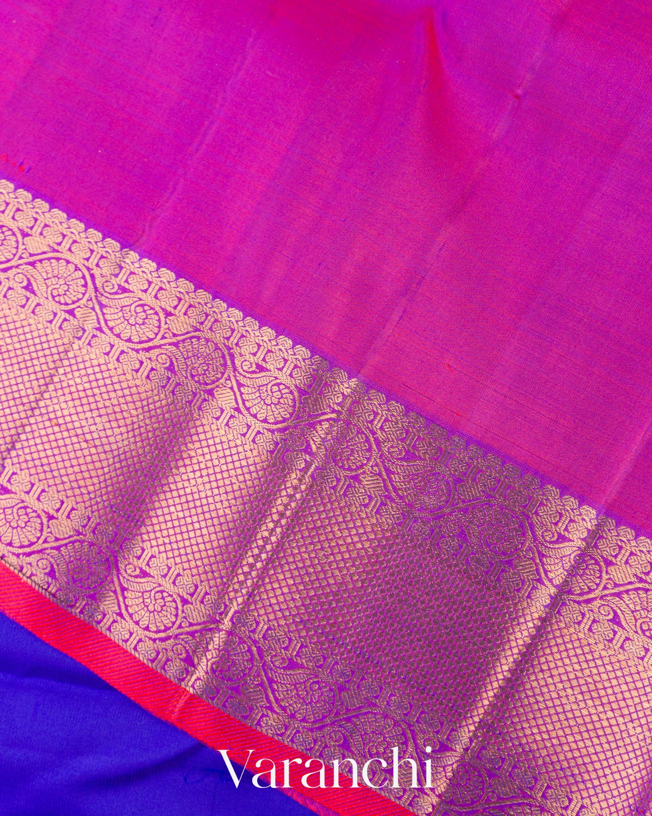 Royal Blue Pure Kanchipuram Silk Handloom Saree