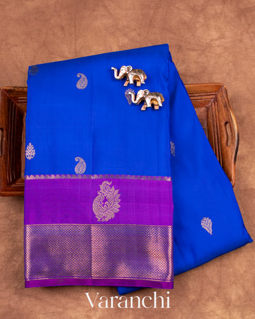 Royal Blue Pure Kanchipuram Silk Handloom Saree