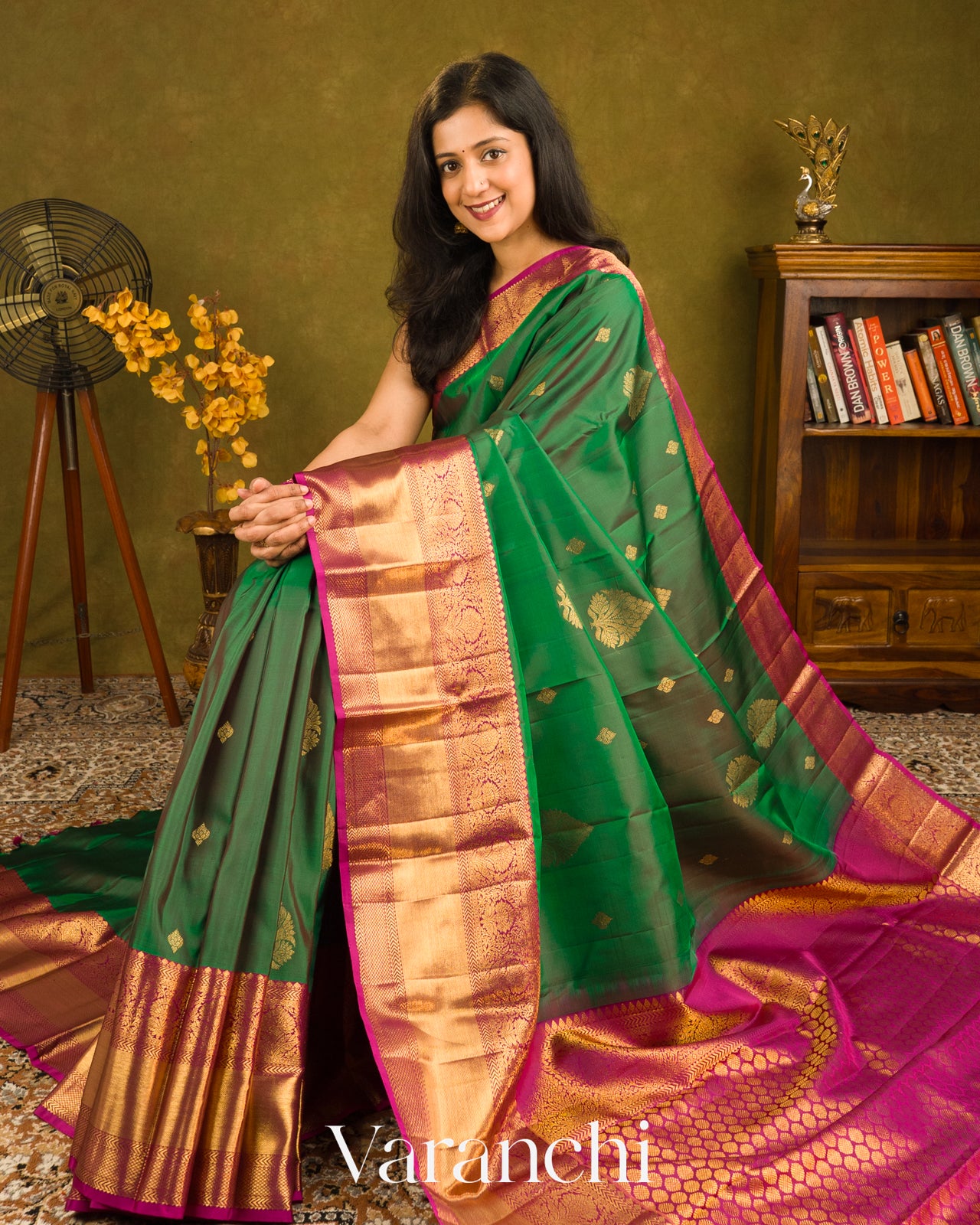 Royal Green Pure Kanchipuram Silk Handloom Saree