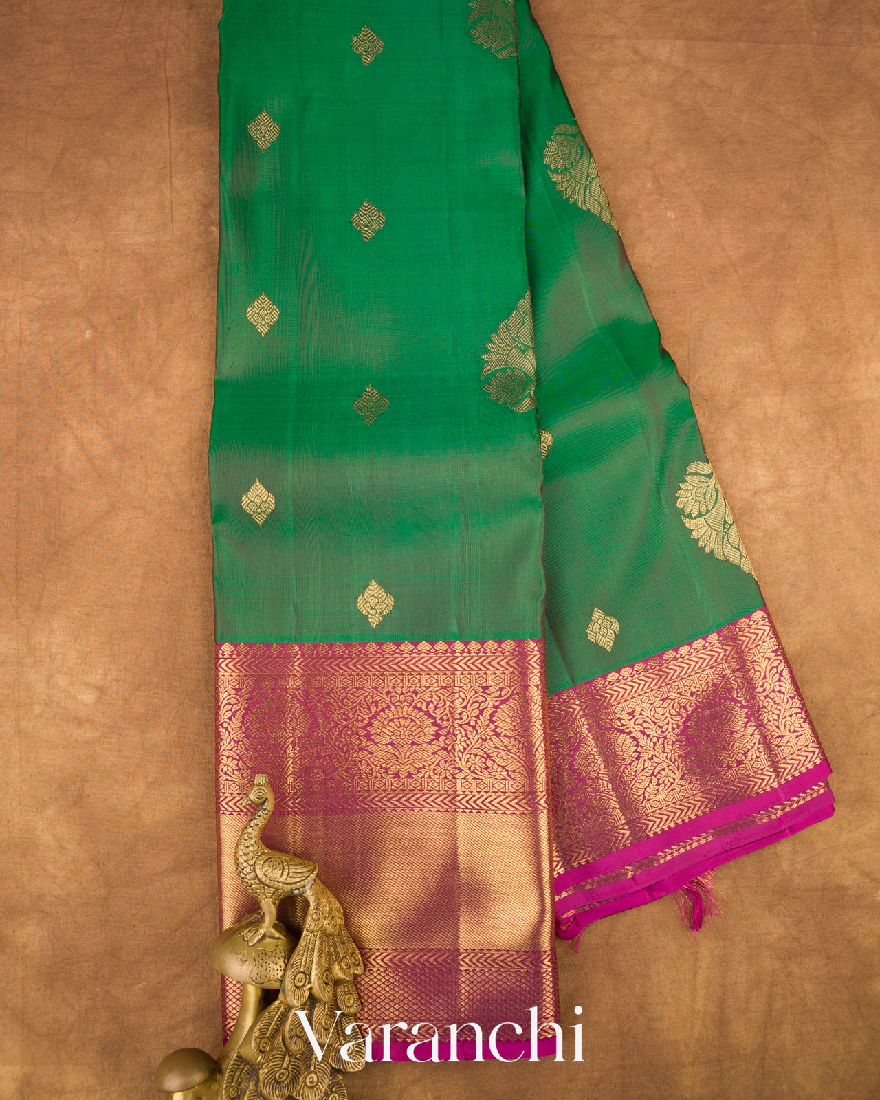 Royal Green Pure Kanchipuram Silk Handloom Saree