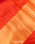 Crimson Orange Pure Kanchipuram Silk Handloom Saree