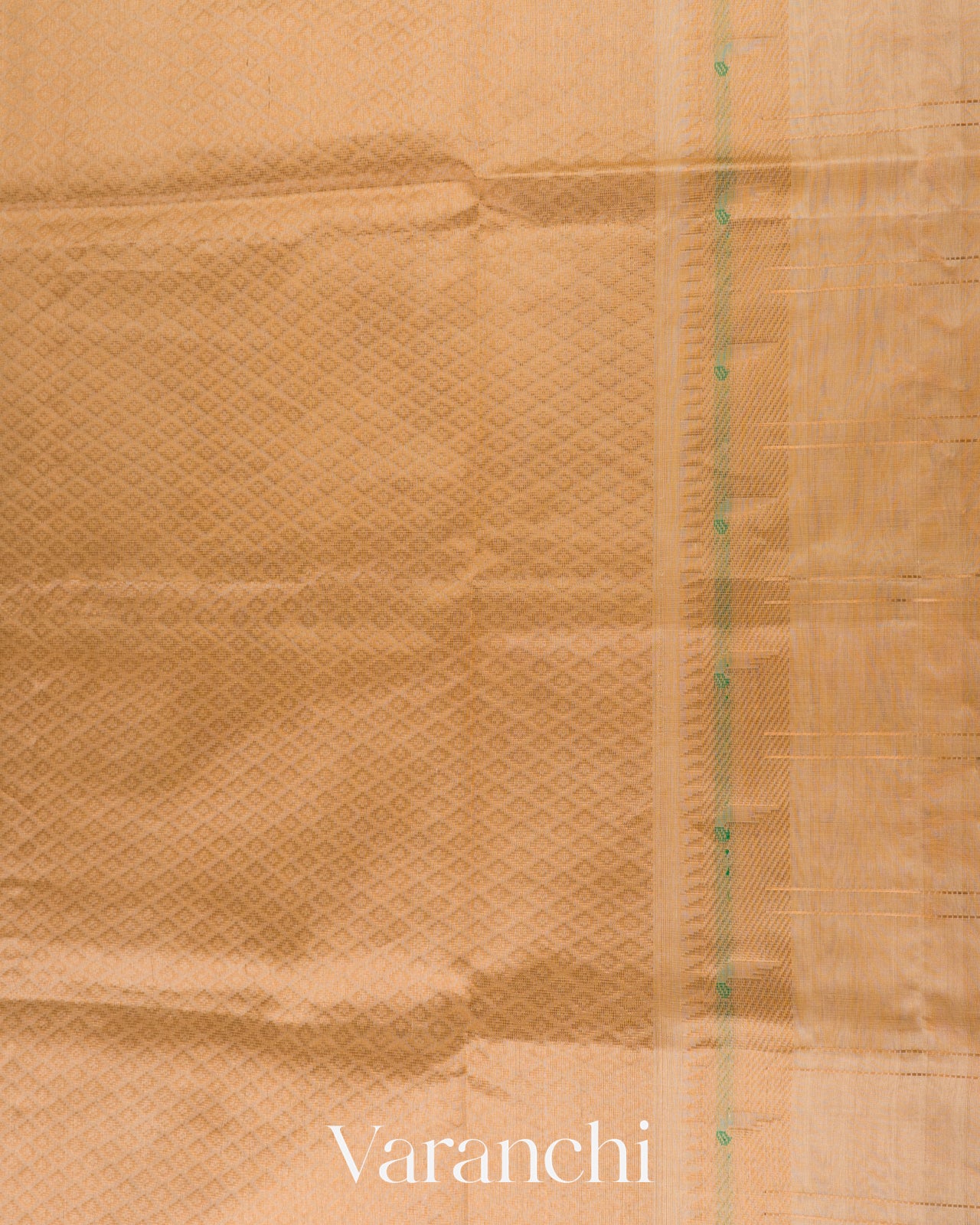 Turmeric Gold Checks Pure Kanchipuram Silk Cotton Handloom Saree