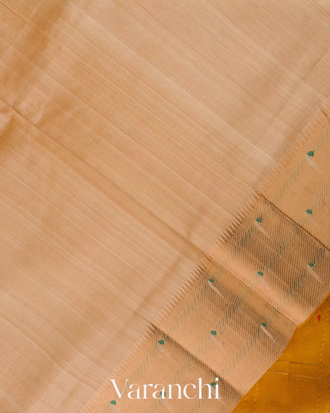 Turmeric Gold Checks Pure Kanchipuram Silk Cotton Handloom Saree