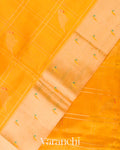 Turmeric Gold Checks Pure Kanchipuram Silk Cotton Handloom Saree