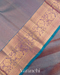 Shimmery Blue Vaira Oosi Pure Kanchipuram Silk Handloom Saree