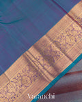 Shimmery Blue Vaira Oosi Pure Kanchipuram Silk Handloom Saree
