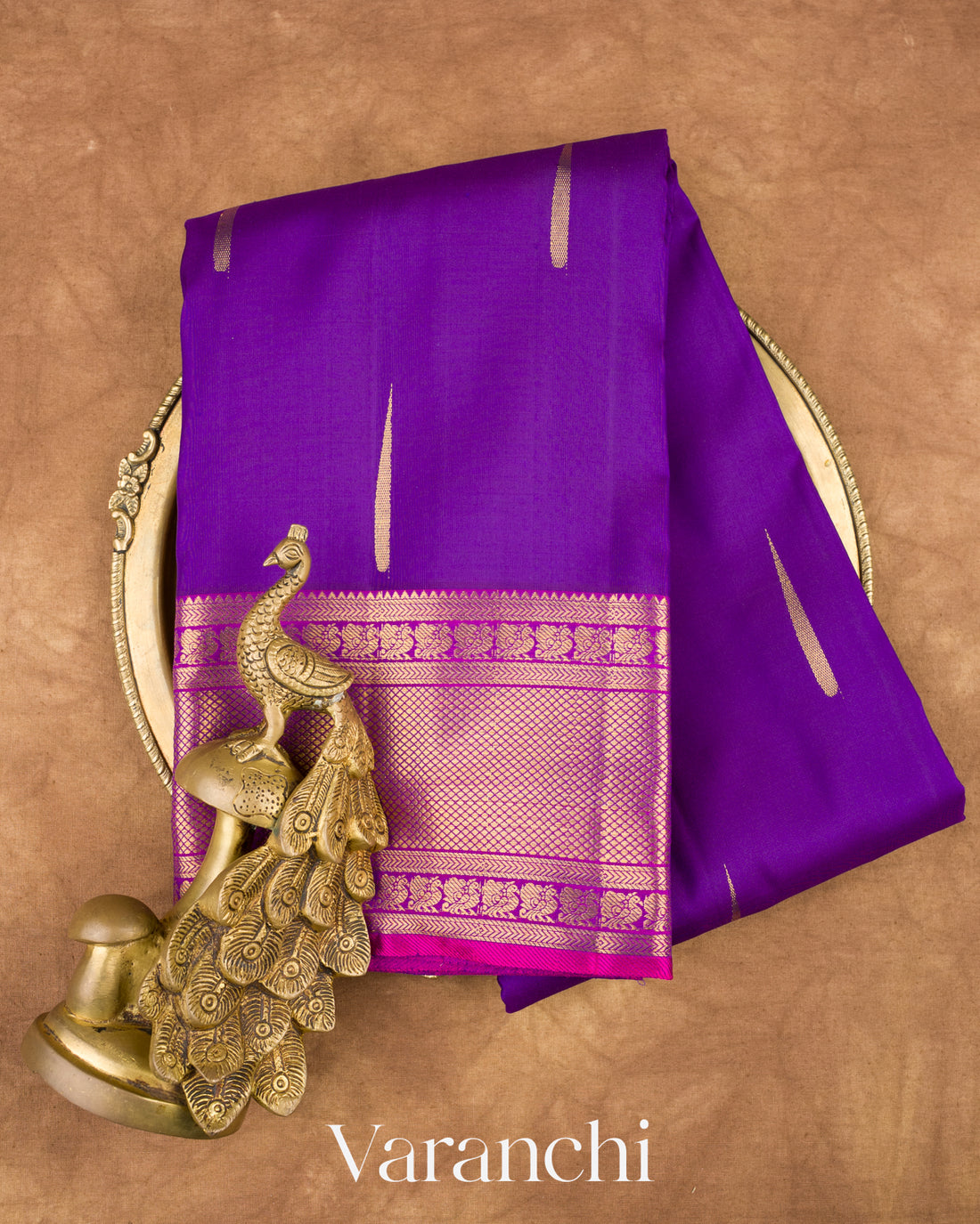 Royal Violet Pure Kanchipuram Silk Handloom Saree 