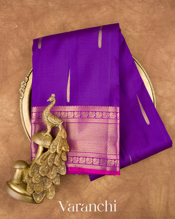 Royal Violet Pure Kanchipuram Silk Handloom Saree 
