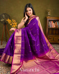 Royal Violet Pure Kanchipuram Silk Handloom Saree 