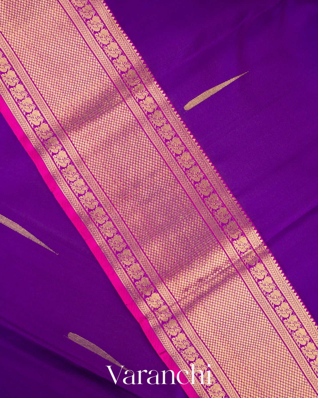 Royal Violet Pure Kanchipuram Silk Handloom Saree 