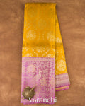 Bright Marigold Yellow Pure Kanchipuram Silk Handloom Saree 