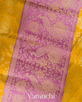 Bright Marigold Yellow Pure Kanchipuram Silk Handloom Saree 