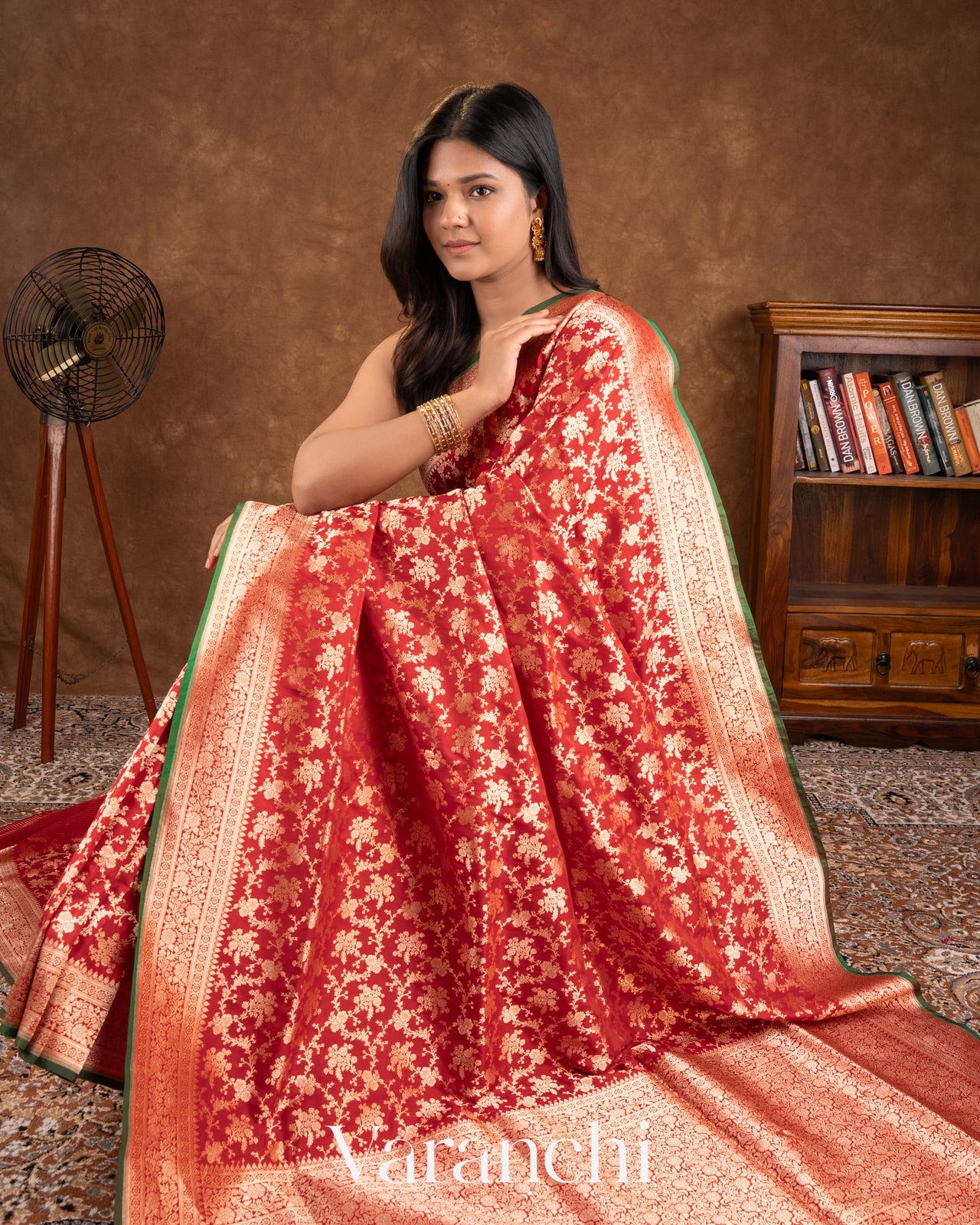 Vermilion Red Pure Katan Silk Handloom Saree