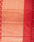 Vermilion Red Pure Katan Silk Handloom Saree