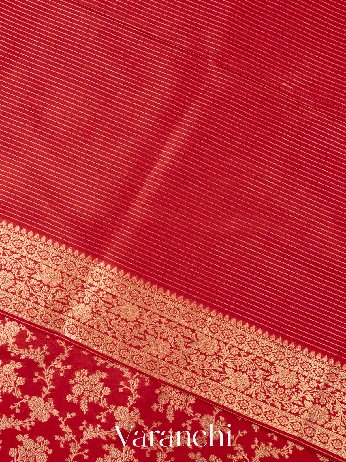 Vermilion Red Pure Katan Silk Handloom Saree