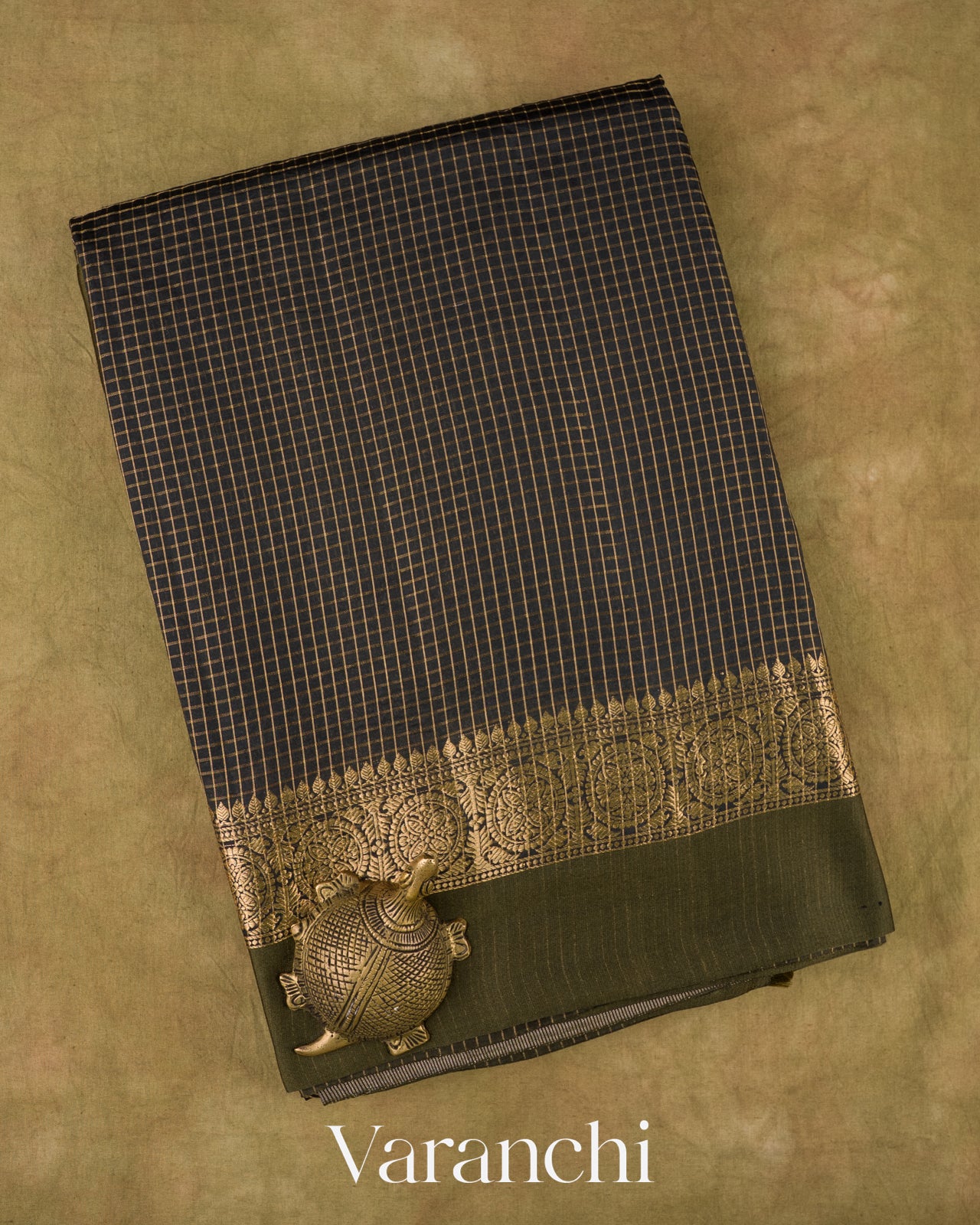 Black Pure Katan Silk Saree