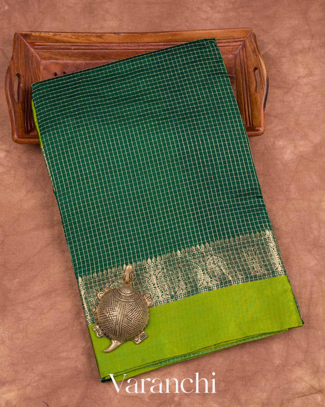 Bottle Green Pure Katan Silk Saree