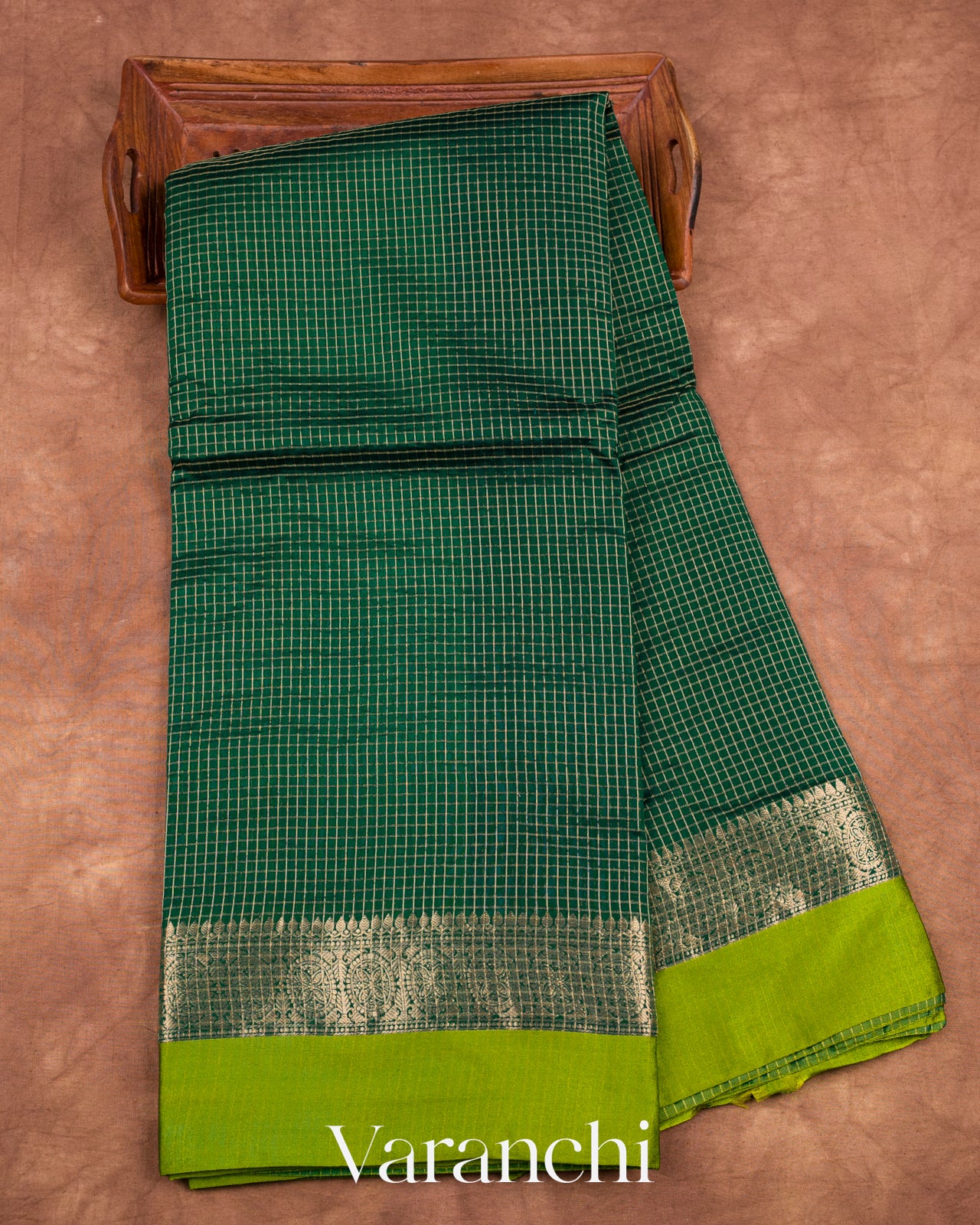 Bottle Green Pure Katan Silk Saree