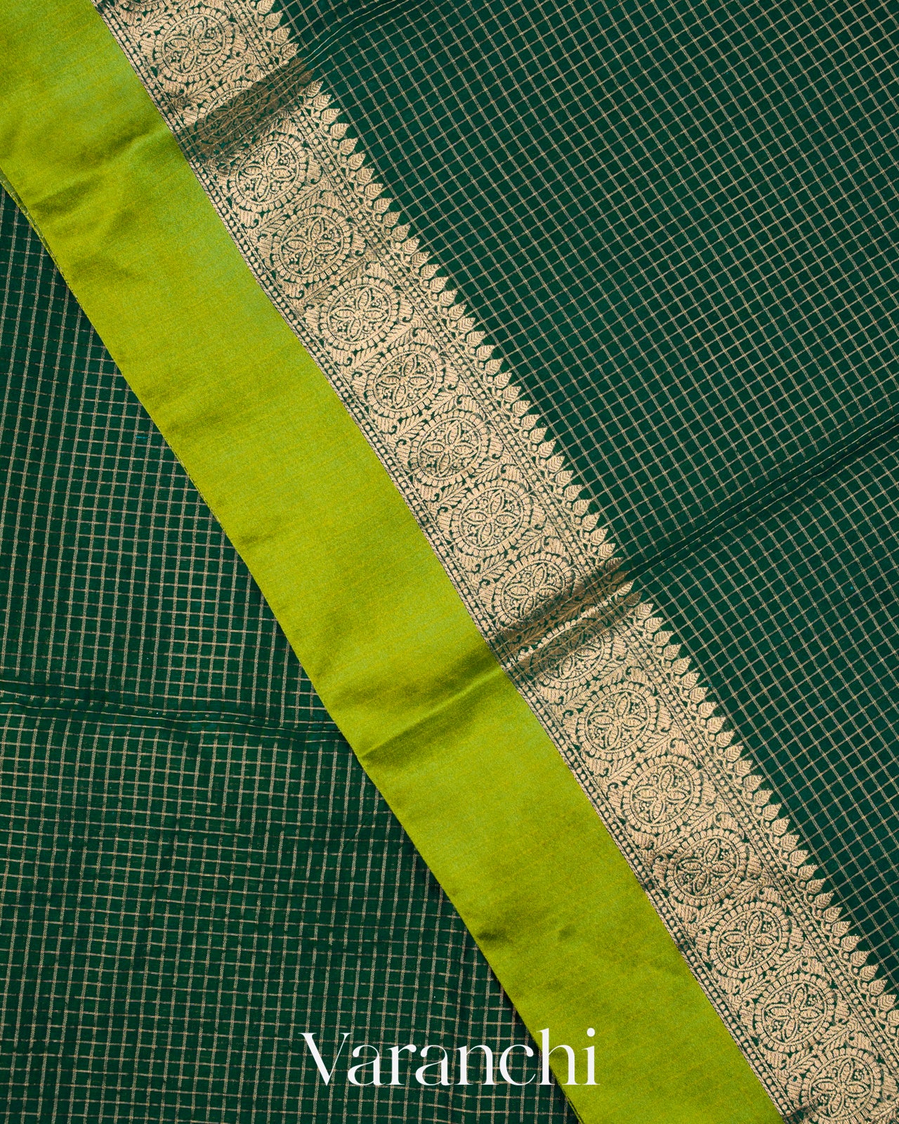 Bottle Green Pure Katan Silk Saree