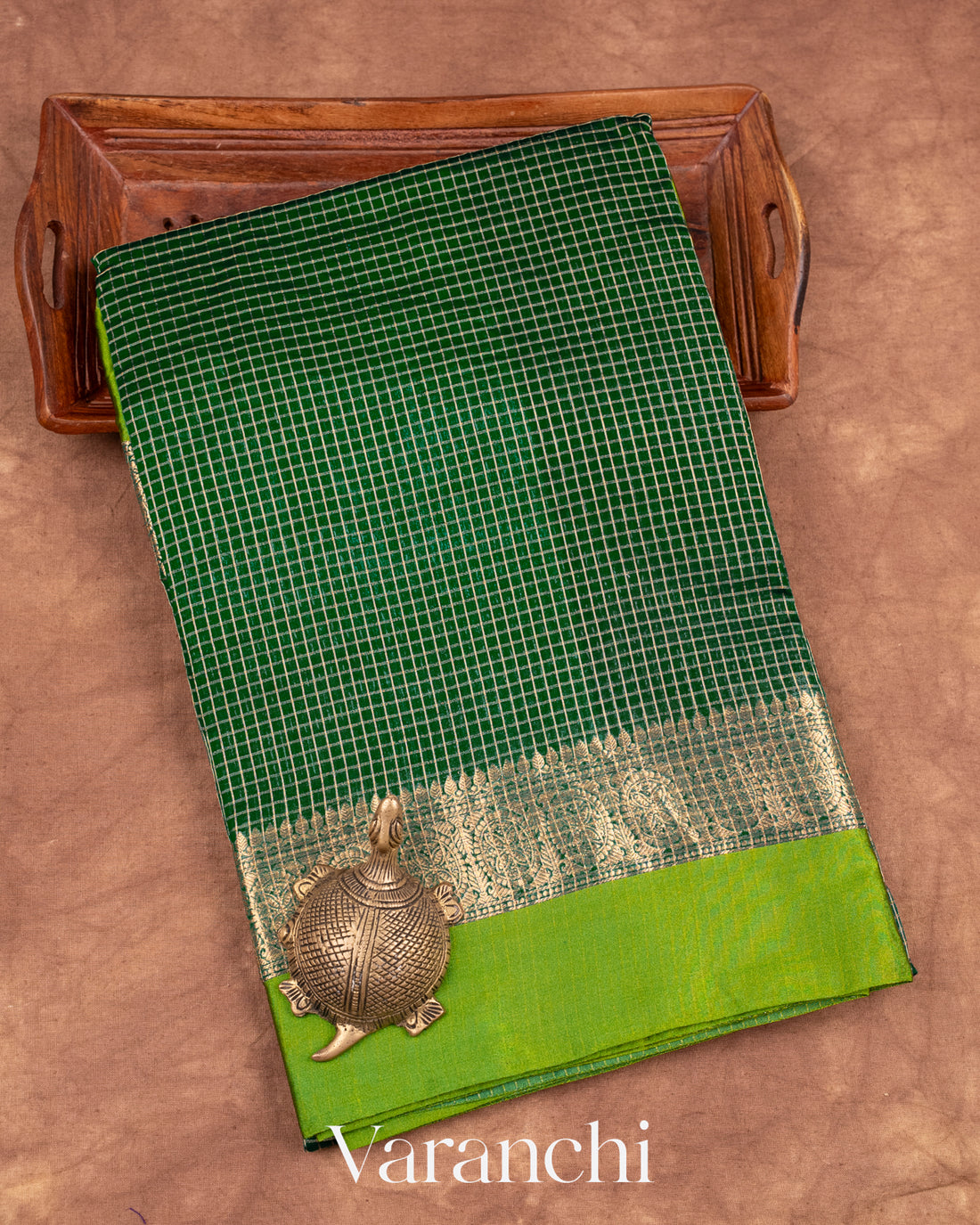 Bottle Green Pure Katan Silk Saree