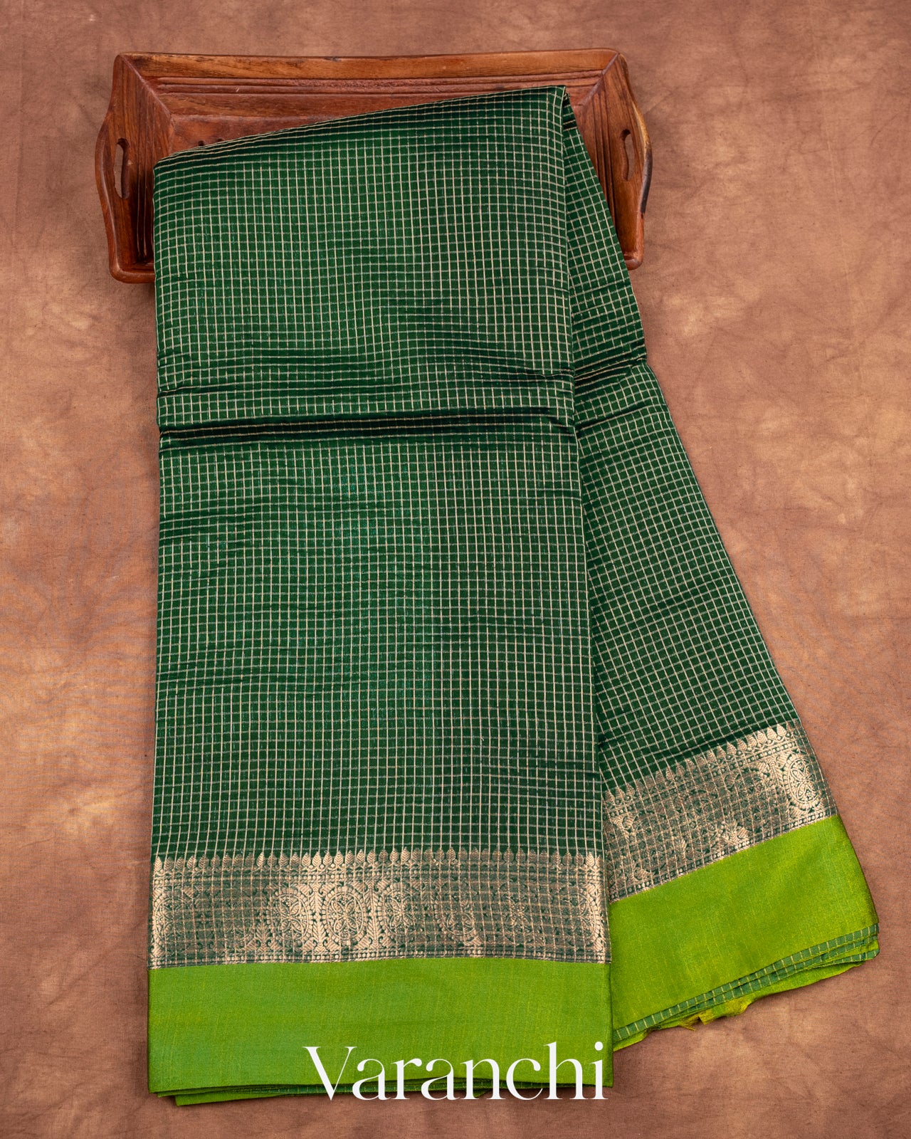 Bottle Green Pure Katan Silk Saree