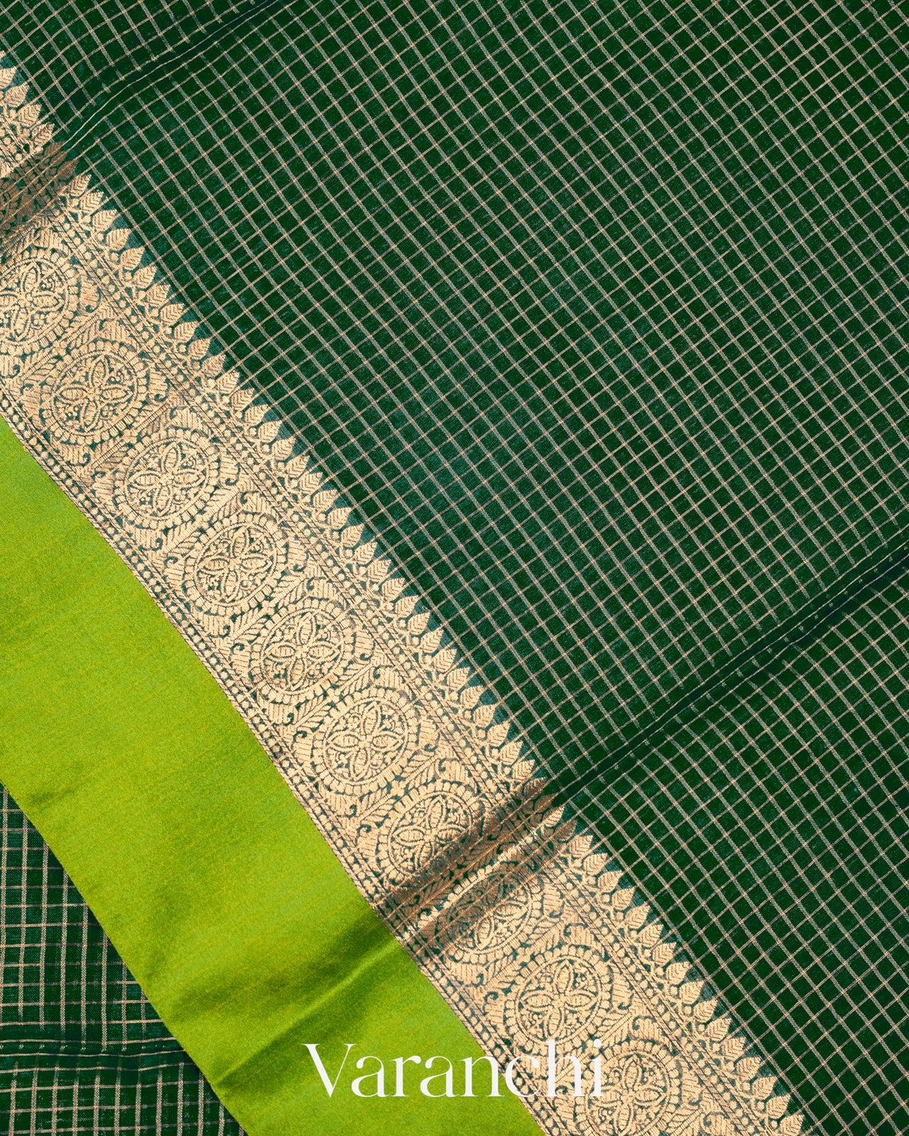 Bottle Green Pure Katan Silk Saree