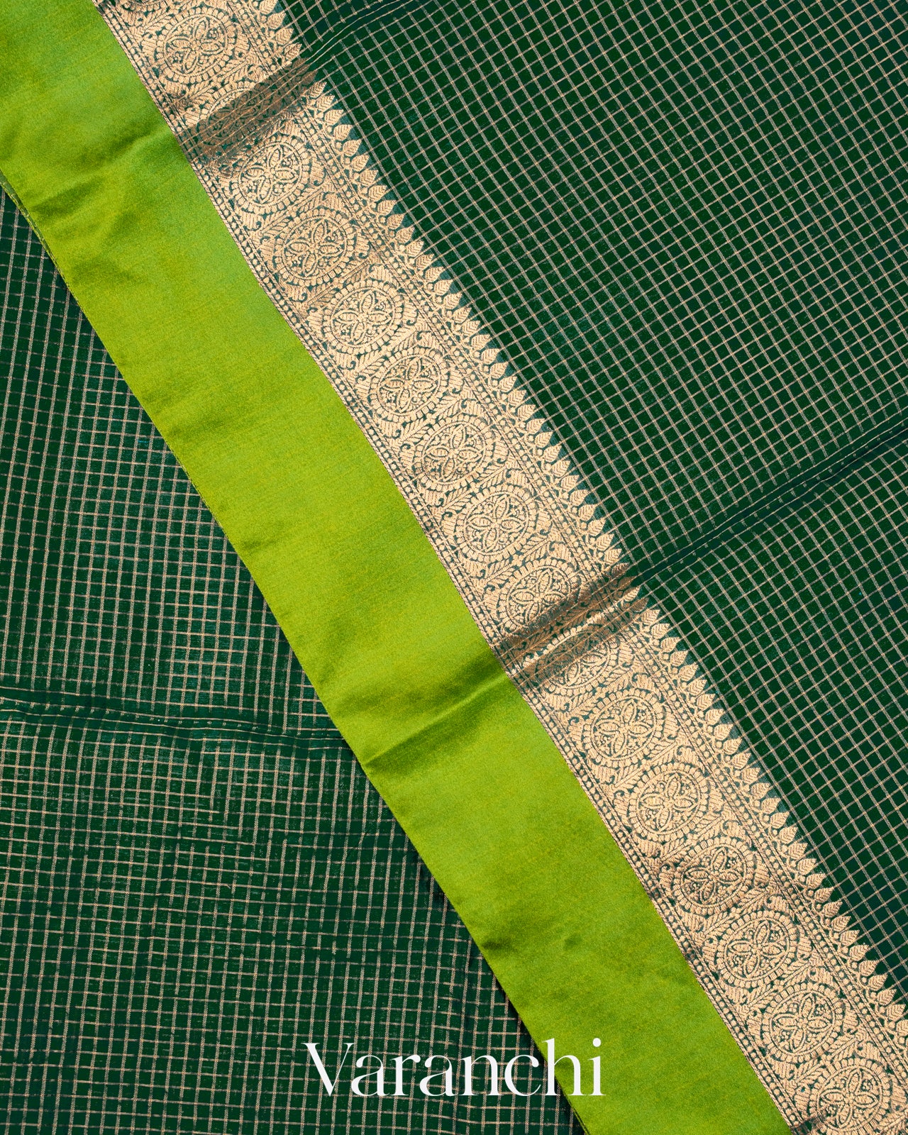 Bottle Green Pure Katan Silk Saree