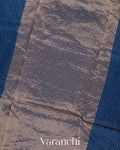 Ink Blue Pure Katan Silk Saree