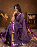 Purple Pure Katan Silk Saree