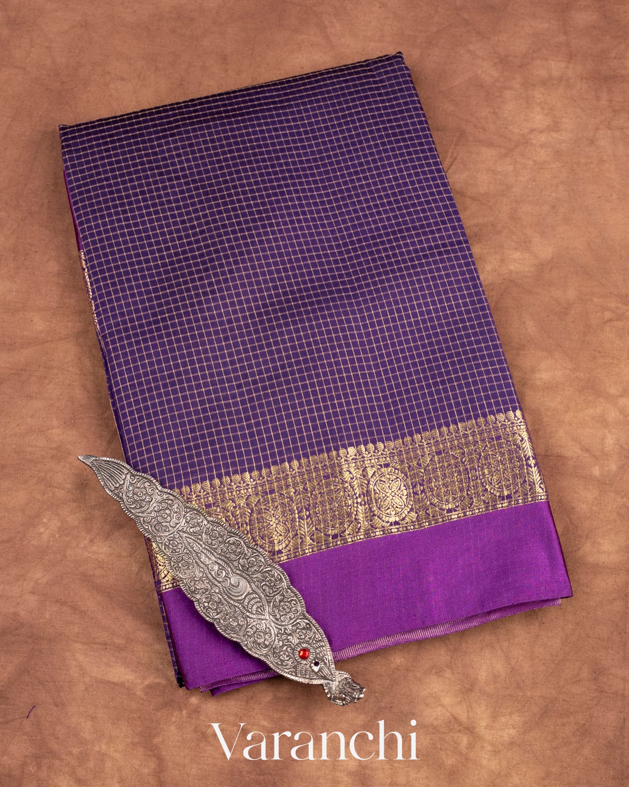 Purple Pure Katan Silk Saree