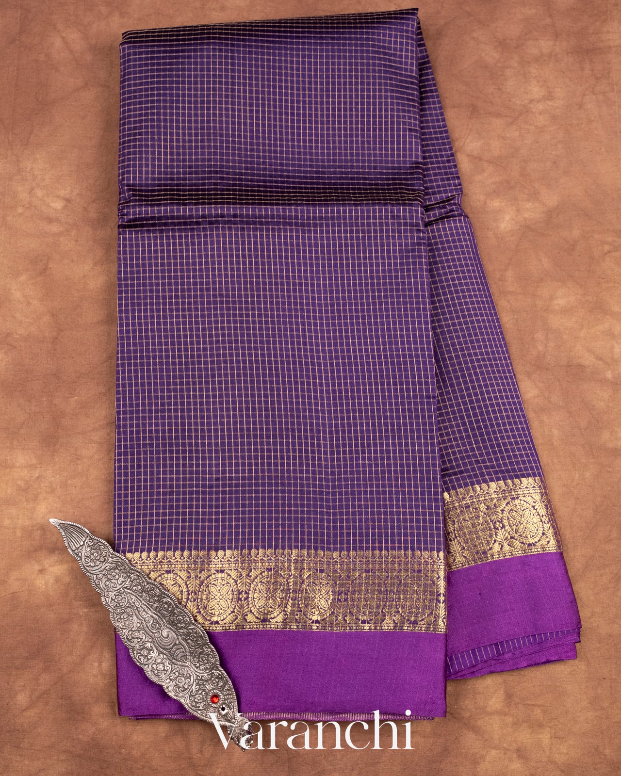 Purple Pure Katan Silk Saree