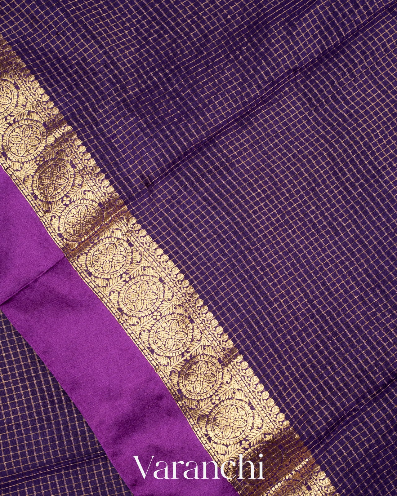 Purple Pure Katan Silk Saree